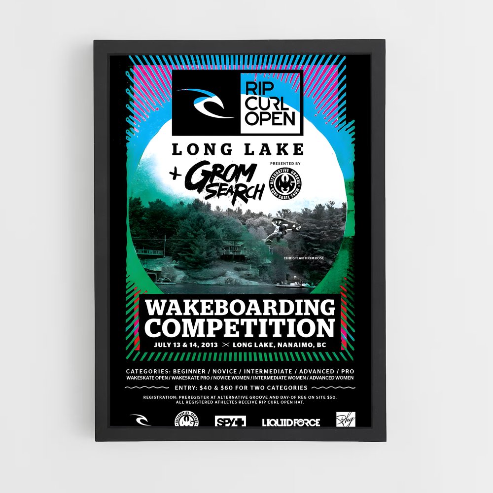 Poster Wake Up to the World – affiche Wakeboarding (vue 2)
